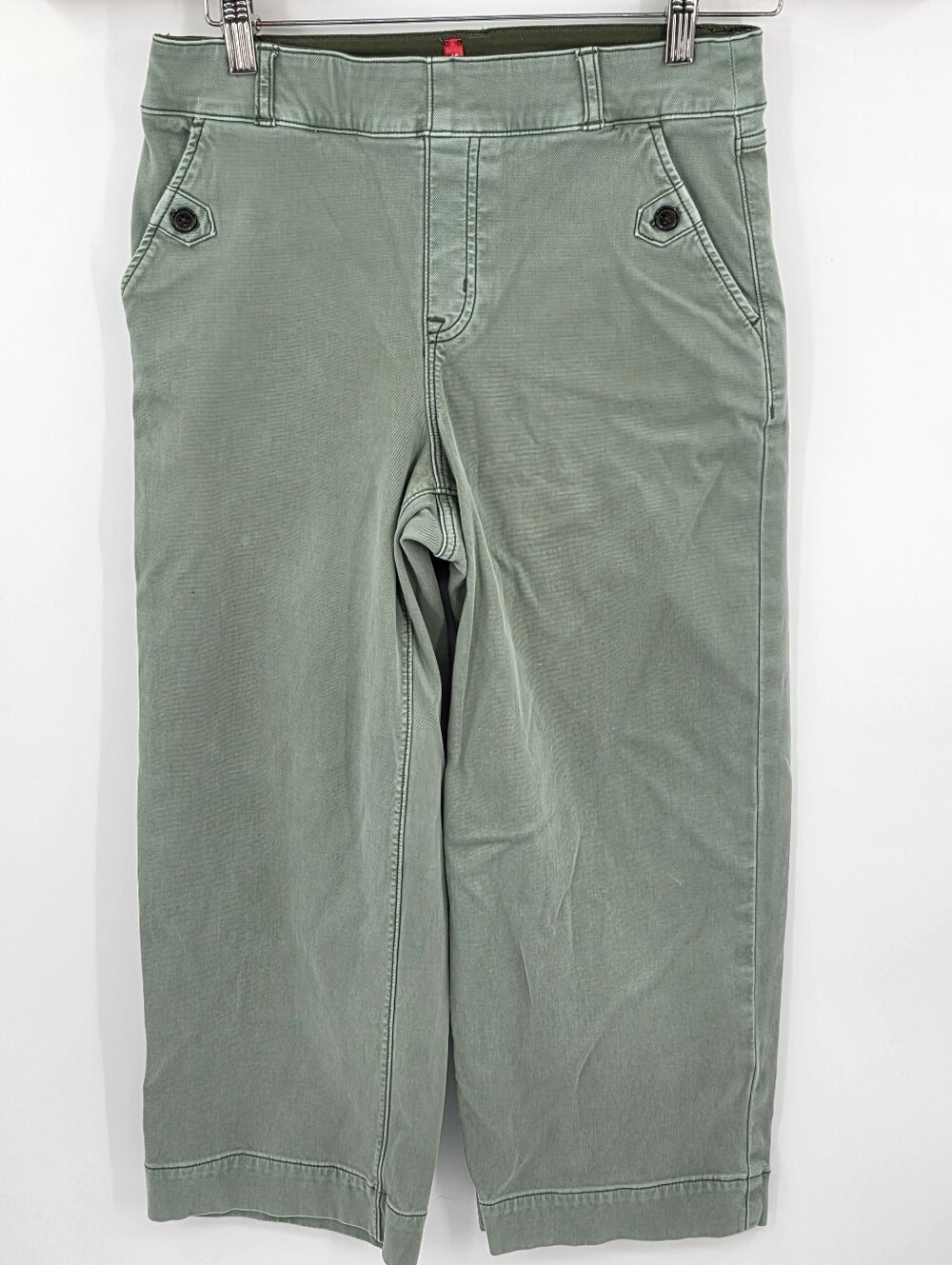 SPANX Wide Leg Pull-On Pants in Sage